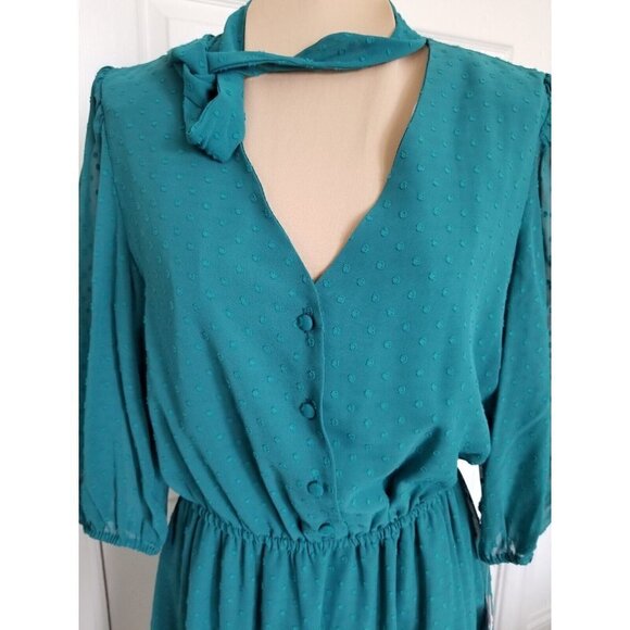 Nanette Nanette Lepore Clip Dot Mini Dress Deep Lake Green Womens Size 4 - Picture 3 of 12